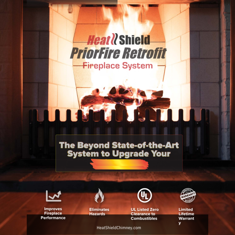 Brochure for HeatShield PriotFire RetroFit Fireplace System
