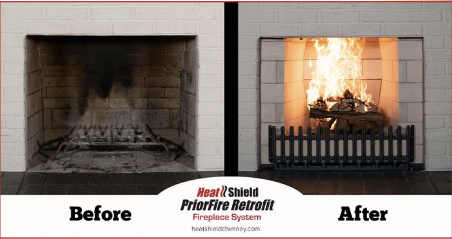 Before and After HeatShield PriorFire Retro Fireplace - Detroit, Michigan - Dr. Sweep